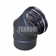 Колено угол 135° (430/0,8 мм / эмаль / 600° черная) Ф115 (Феррум)