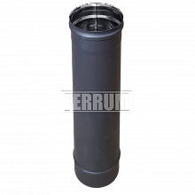 Дымоход 0,5 м (430/0,8 мм / эмаль / 600° черная) Ф115 (Феррум)