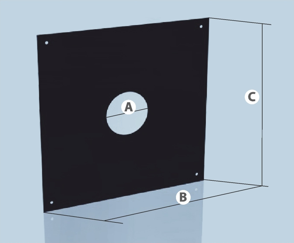 Фланец (экран с отверстием) с полимерным покрытием (0,5 мм, 700x700 мм) Ф200 (Агни)