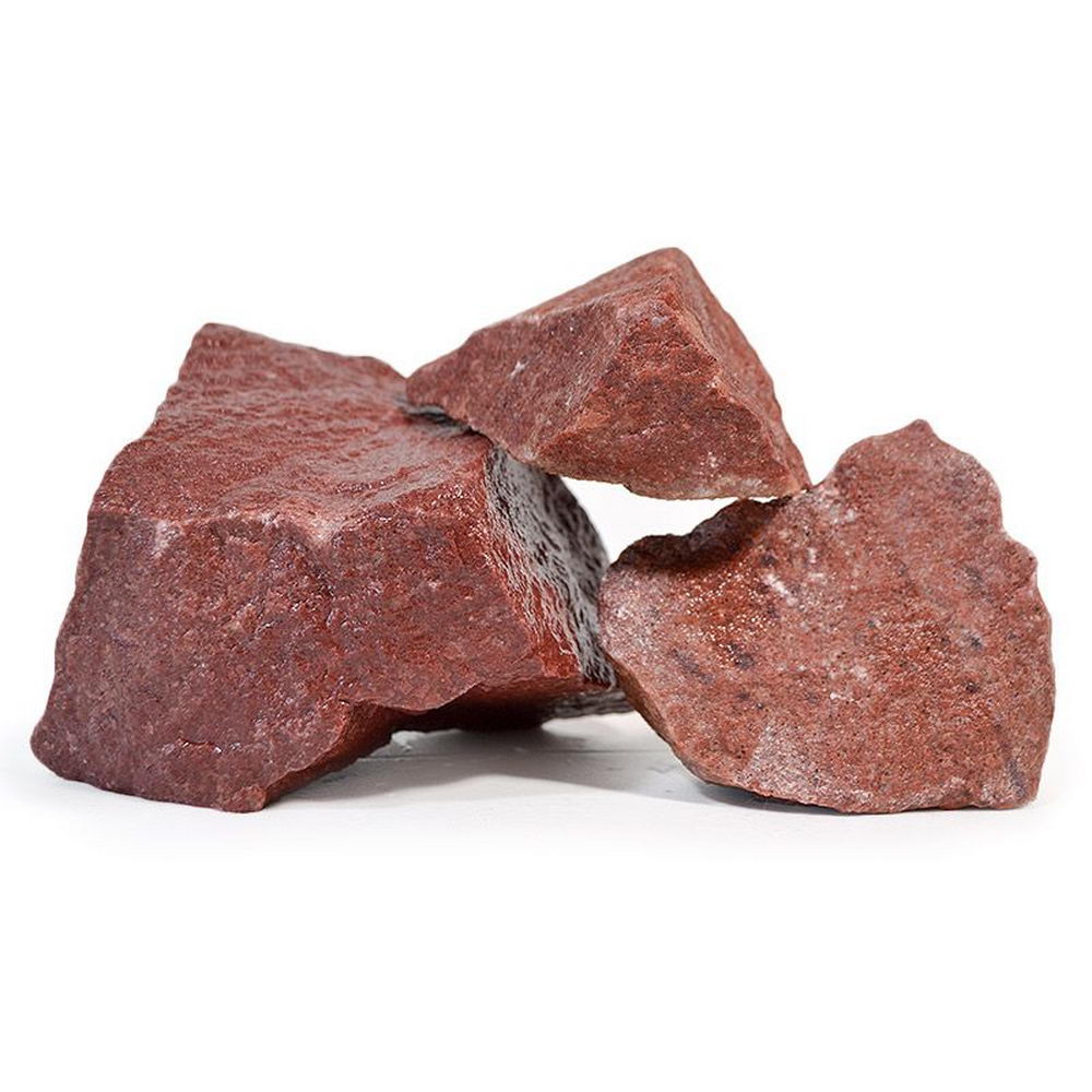 Камень для бани «Малиновый кварцит» (Колотый, Коробка, 20 кг) (Скандинавия)