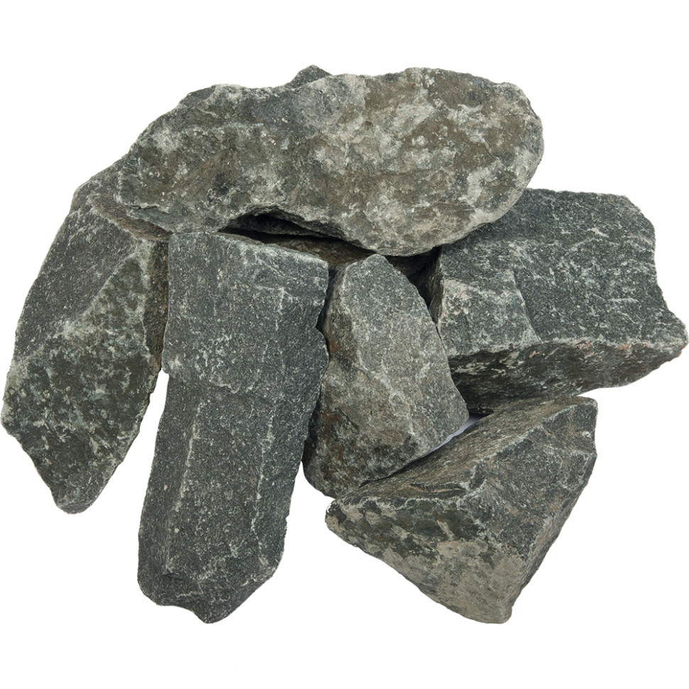 Камень для бани «Габро-диабаз» (Колотый, Коробка, 20 кг) (Онежская каменка)