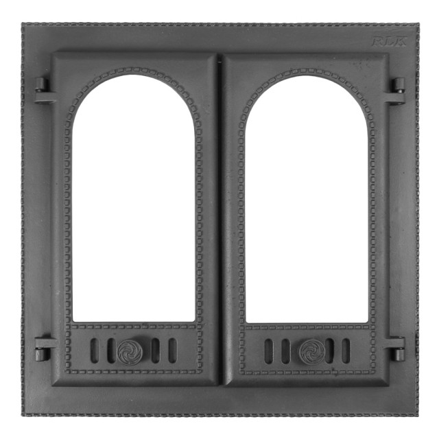 Дверка каминная ДК-8С (Р) «Горница-2» (под стекло) (500x500 мм, Черный) (Рубцовск)