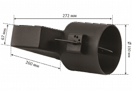 Переходник НМК с шибером горизонтальный (260x67 мм, Ø150 мм, Прямоугольный/круглый)