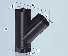 Тройник эмалированный Д 135° (0,8 мм) Ф120 (Агни)