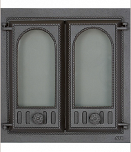 Каминная дверца SVT 401 (двустворчатая, стекло) (410x410 мм)