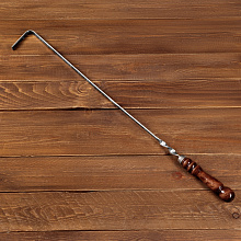 Кочерга узбекская с деревянной ручкой с узором (Длина 82 см, Артикул 5164425)