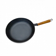 Сковорода чугунная Балезино (240/50-1 (Б), Ø240 мм, Деревянная ручка, 3 штуки в упаковке)