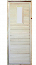 Дверь банная остекленная (Липа, 1800х700 мм, Коробка липа, Сорт B)