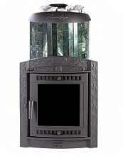 Печь для бани ПроМеталл «Атмосфера XL» ламели из камня «Змеевик наборный» (32 м³, Чугун, Стекло)