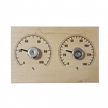 Термометр для сауны «Банная станция + гигрометр прямоугольная» (СБО-2тг)