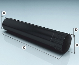 Дымоход одностенный эмалированный 0,5м (0,8 мм) Ф200 (Агни)