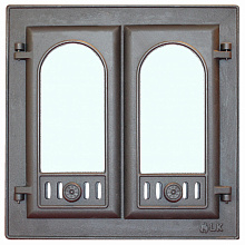 300 LK Дверца каминная 2-х створчатая (стекло) (500х500 мм)