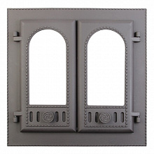 Дверка каминная ДК-6С (Р) «Горница» (под стекло) (410x410 мм, Черный) (Рубцовск)