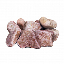 Камень для бани «Малиновый кварцит» (Обвалованный, Коробка, 20 кг) (Скандинавия)