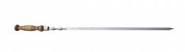 Шампур с деревянной ручкой из нержавеющей стали Грилькофф (700/14/2,5 мм, Артикул 228)